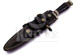 custom Hand Made Damascus Steel Collectible wavy dagger Knife Handle bull horn with Brass Inserts (Black) - Image 10