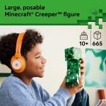 LEGO Minecraft The Creeper Kids Building Toy - Minecraft Toy for Boys & Girls, Ages 10+ - Room Decor for Gamers w/ 1st Version Creeper Minifigure - Gift for Birthdays - 21276 - Image 3