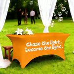 Customized Tablecloth 4FT 5FT 6FT 8FT 10FT CostomTablecloth with Business Logo for Tradeshow Events Birthday Wedding Anniversary (4FT Open Back) - Image 4