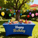 Customized Tablecloth 4FT 5FT 6FT 8FT 10FT CostomTablecloth with Business Logo for Tradeshow Events Birthday Wedding Anniversary (4FT Open Back) - Image 5