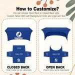 Customized Tablecloth 4FT 5FT 6FT 8FT 10FT CostomTablecloth with Business Logo for Tradeshow Events Birthday Wedding Anniversary (4FT Open Back) - Image 7