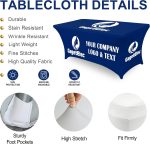 Customized Tablecloth 4FT 5FT 6FT 8FT 10FT CostomTablecloth with Business Logo for Tradeshow Events Birthday Wedding Anniversary (4FT Open Back) - Image 8