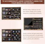 Challenge Coin Display Case, Removable Star Board, Large | 27.6"x 18.1" Lockable Wall Mount Military Coin Holder with HD Tempered Glass Door for Medals, Pins, Solid Wood Shadow Box - Image 3
