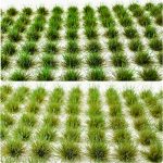Woohome 208 PCS Static Grass Tuft Green Terrain Kit - Scenery Miniature Shrubs Bushes for Train Landscape Railway Artificial Grass Modeling - Image 5