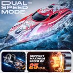 BEZGAR RC Boat TX126-12 Inch Remote Control Boat for Lakes and Pools | 25 KPH High Speed; Waterproof Design; 700mAh Rechargeable Battery; Ideal Toy Boat for Kids Adults; Red - Image 3