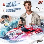 BEZGAR RC Boat TX126-12 Inch Remote Control Boat for Lakes and Pools | 25 KPH High Speed; Waterproof Design; 700mAh Rechargeable Battery; Ideal Toy Boat for Kids Adults; Red - Image 5