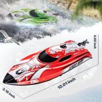 BEZGAR RC Boat TX126-12 Inch Remote Control Boat for Lakes and Pools | 25 KPH High Speed; Waterproof Design; 700mAh Rechargeable Battery; Ideal Toy Boat for Kids Adults; Red - Image 6