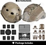 Tactical Airsoft Helmet with Cover for Paintball | PJ type, lightweight, vented 2.5 mm ABS shell, modular pads, adjustable chin strap, side rails and front NVG mount base - Image 5