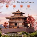 Rolife 3D Wooden Puzzle Miniature House Building Kit Sakura Pavilion | Japanese Cherry Blossom DIY Craft Model Building Set, Home Decor Gift for Adults Family - Image 3
