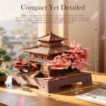 Rolife 3D Wooden Puzzle Miniature House Building Kit Sakura Pavilion | Japanese Cherry Blossom DIY Craft Model Building Set, Home Decor Gift for Adults Family - Image 5