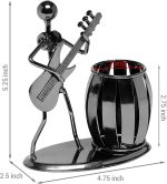 MyGift Guitar Pen Holder Desk Office Decor Gift For Men | Guitar Inspired Design, Music Theme Accent, Desktop Organization, Office Styling, Unique Gift For Musicians - Image 3