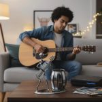 MyGift Guitar Pen Holder Desk Office Decor Gift For Men | Guitar Inspired Design, Music Theme Accent, Desktop Organization, Office Styling, Unique Gift For Musicians - Image 6