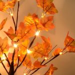 Artificial Fall Lighted Maple Tree 24 LED Thanksgiving Decorations Table Lights Battery Operated for Wedding Party Gifts Indoor Outdoor Autumn Harvest Home Decor - Image 5