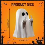 Halloween Ghost Figurine - Spooky Resin Ghost Statue, Funny Cute Ghost Ornaments for Halloween Decorations, Porch and Indoor Home Office Desk Decor, Christmas,New Year’s Gifts - Image 4