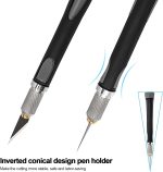 EHDIS Precision Hobby Knife Set Utility Craft Knife Kit with 10PCS Blades for Art, Working-Stencil, Scoring, Scrapbooking, Architecture Modeling, Crafting-Grey - Image 4