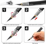 EHDIS Precision Hobby Knife Set Utility Craft Knife Kit with 10PCS Blades for Art, Working-Stencil, Scoring, Scrapbooking, Architecture Modeling, Crafting-Grey - Image 8