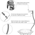 8-Pack Clear Adjustable Action Figure Stand with Metal Clips & Flexible Arms – Action Figure Display Stand for Figures Compatible with Gundam HG/RG/SD 1/144 Scale - Image 3