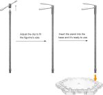 8-Pack Clear Adjustable Action Figure Stand with Metal Clips & Flexible Arms – Action Figure Display Stand for Figures Compatible with Gundam HG/RG/SD 1/144 Scale - Image 5