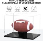 Football Display Case Full Size, Acrylic Clear Box with Stand, UV Protected Memorabilia Holder, for Autographed Football Fans & Collectors, Sports Collectibles - Image 6
