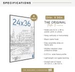 MCS Original Poster Frame 24x36 Black Lightweight Vertical & Horizontal Wall Hanging Large Picture Frame for Posters, Art Prints & Gallery Wall (6-Pack) - Image 4