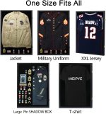 IHEIPYE Military Uniform Shadow Box Police Uniform Display Case Black | Jacket Display Box, 98% UV Protection Acrylic, Hanger, Fits Navy Police Officer Uniform Jacket XXL Sport Shirt - Image 4