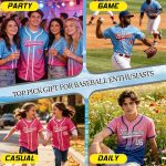 Custom Baseball Jersey Printed Stitched Personalized Button Down Baseball Shirts Sports Team Uniform for Women Men Youth Fans - Image 3