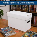 PIT66 5 Pcs Comic Book Storage Boxes, Holds 150-175 Comics Each, | Collapsible, Stackable, Moistureproof, White, 15.83"L x 11.42"W x 7.87"H - Image 3