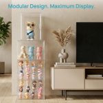 Vtopmart 2 Pack Acrylic Display Case, Stackable Figure Display Case | Magnetic Door, Adjustable Shelves, Clear Collectibles Showcase, For Action Figures, Miniatures, Models - Image 9