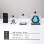 3x3x3Inch Clear Acrylic Boxes for Collectibles Display | Removable Countertop Storage Box Cube Organizer Stand Riser, Dustproof Protection Showcase for Crystals Minerals Slab Fossil - Image 8