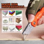 4-Pack Box Cutter, Colorful Folding Utility Knife w/ 10 pcs Blades | Tough Design, Razor Sharp Blade, Comfortable Handle, Can cut Drywall, Sheet Plastic, Linoleum, Boxes, Rope - Image 5