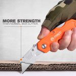 4-Pack Box Cutter, Colorful Folding Utility Knife w/ 10 pcs Blades | Tough Design, Razor Sharp Blade, Comfortable Handle, Can cut Drywall, Sheet Plastic, Linoleum, Boxes, Rope - Image 8