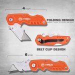 4-Pack Box Cutter, Colorful Folding Utility Knife w/ 10 pcs Blades | Tough Design, Razor Sharp Blade, Comfortable Handle, Can cut Drywall, Sheet Plastic, Linoleum, Boxes, Rope - Image 9
