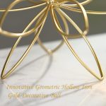 8" Gold Decorative Sphere, Metal Floral Tabletop Sculpture, Abstract Tabletop Decorative Ball for Home Metal Sphere Decor - Image 6