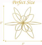 8" Gold Decorative Sphere, Metal Floral Tabletop Sculpture, Abstract Tabletop Decorative Ball for Home Metal Sphere Decor - Image 7