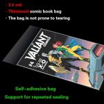 200ct Current Comic Book Bags Resealable,3.5 Mil Thick Comic Book Sleeves,Acid-Free Crystal Clear,7.2 X 10.5 inch,Archival Quality,Fits Standard Comic Book Storage - Image 6