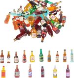 40pcs Miniature Mini Fake Beer Bottles Toys, Mixed Wine Drinks Decoration Beer Glass Model, Beer Can Beer Bottle Models for Fairy Garden Pub Bar Dolls House Tableware Decoration - Image 5