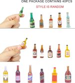 40pcs Miniature Mini Fake Beer Bottles Toys, Mixed Wine Drinks Decoration Beer Glass Model, Beer Can Beer Bottle Models for Fairy Garden Pub Bar Dolls House Tableware Decoration - Image 7