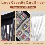 Baseball Card Binder 9 Pocket, 1080 Pockets Trading Card Binder with Zipper, Portable Collector Card Album Storage Organizer for Sports Cards, Game Cards, Gifts for Kids - Image 5