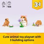 LEGO Creator 3 in 1 Cute Hamster with a Flower Building Toy for Girls & Boys, Ages 7+ - Kids Build a Hamster, Hedgehog or Eagle Animal Figure - Gift Idea for Birthdays - 31376 - Image 3
