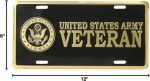 US Army Veteran 7x13 Decorative Display Plate for Home Wall or Vehicle Interior Accent Non Functional Novelty Accessory - Image 3