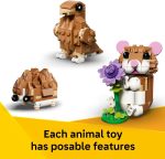 LEGO Creator 3 in 1 Cute Hamster with a Flower Building Toy for Girls & Boys, Ages 7+ - Kids Build a Hamster, Hedgehog or Eagle Animal Figure - Gift Idea for Birthdays - 31376 - Image 5