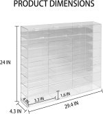 Clear Acrylic Display Case for 1:24 Scale Diecast Toy Model Cars Hot Small Toy Wheels Storage Showcase, 98% UV Protection, 4mm Thick Acrylic 24 Compartments, - Image 4