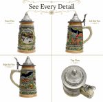 0.55L German Beer Steins with Lid – Winter Scene Ceramic Collectible Beer Stein Mug - Traditional German Steins for Beer Lovers, Men, Gifts & Home Bar Décor - Image 5
