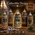 0.55L German Beer Steins with Lid – Winter Scene Ceramic Collectible Beer Stein Mug - Traditional German Steins for Beer Lovers, Men, Gifts & Home Bar Décor - Image 7