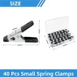 40 Pcs Small Spring Clamps, 2 Inch Black Metal Clip for Crafts, Heavy Duty Woodworking Fastener, Photography Muslin Backdrop Holder - Image 3