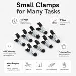 40 Pcs Small Spring Clamps, 2 Inch Black Metal Clip for Crafts, Heavy Duty Woodworking Fastener, Photography Muslin Backdrop Holder - Image 6
