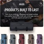 Asaya Waxed Nylon Chef Knife Roll Bag with 20 Slots and Zippered Pockets - Professional Chef Knife Bag & Storage Case, Tool Carrier with Shoulder Strap - Knives Not Included (Black) - Image 7