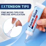 4 Pack Foam Glue with Extension Tip Foam Glue Adhesive Quick Drying Waterproof for Various Materials Plastic Balsa Wood for Aircraft Model DIY Crafts Rc Modeling Enthusiasts 1.7 oz - Image 4