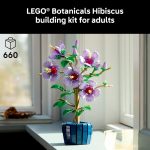 LEGO Botanicals Hibiscus Flower Building Set - Artificial Plant & Flower Building Blocks for Women & Men, Ages 18+ - Home, Office Decor Gift Idea - 10372 - Image 3