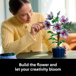 LEGO Botanicals Hibiscus Flower Building Set - Artificial Plant & Flower Building Blocks for Women & Men, Ages 18+ - Home, Office Decor Gift Idea - 10372 - Image 4